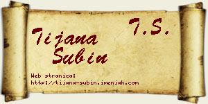 Tijana Subin vizit kartica